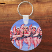 Water Aerobics Divas Fun Whimsical Chubby Sleutelhanger (Voorkant)