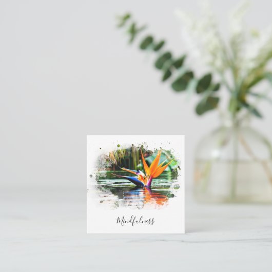 *~* Water AP10 Bloemvogel van het Paradijs QR Vijv Vierkante Visitekaartje (Staand voorkant)