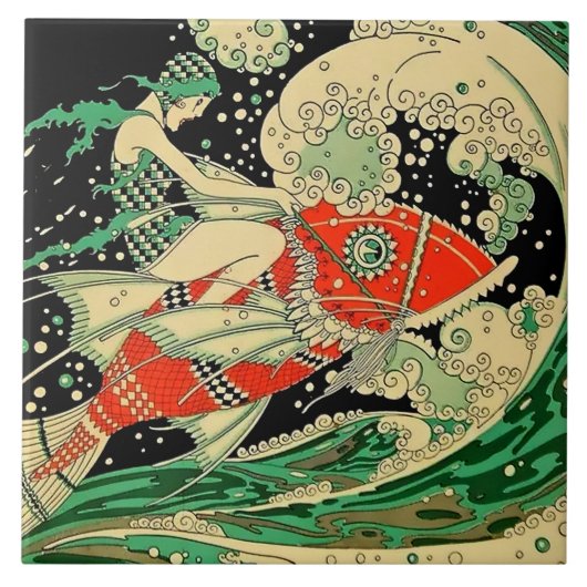 “Water” Art Deco van Jose Carlos Tegeltje (Voorkant)
