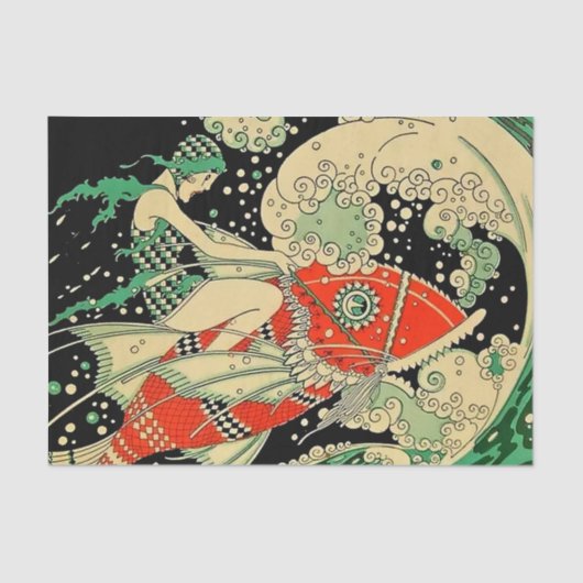 "Water" Art Deco van Jose Carlos Tissuepapier (Voorkant)