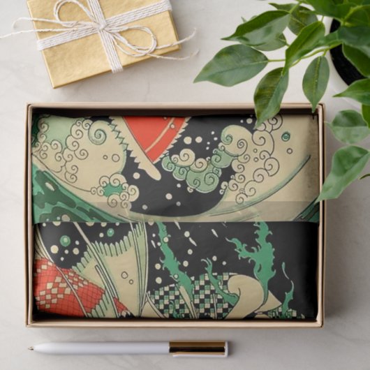 "Water" Art Deco van Jose Carlos Tissuepapier (Geschenk)