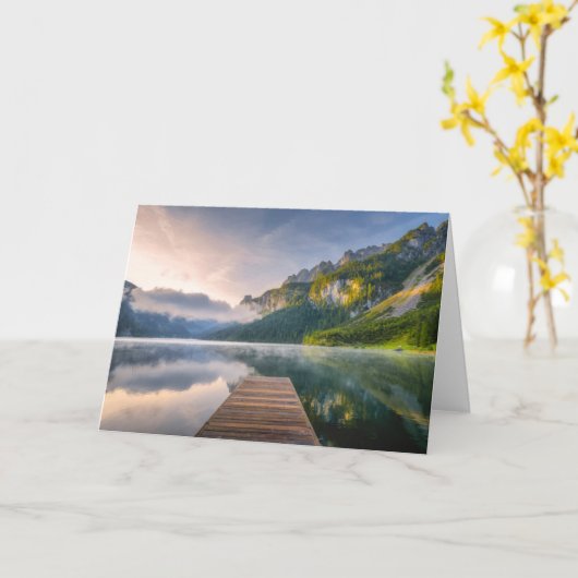 Water | Azure Alpine Lake, Austria Kaart (Gele Bloem)