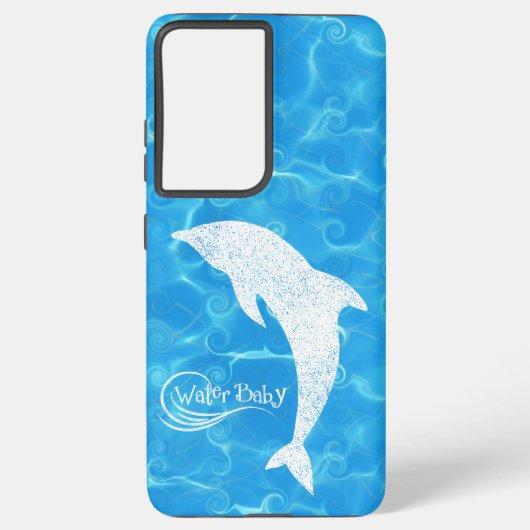 Water Baby Dolphin Wave Case Samsung Galaxy Hoesje (Achterkant)