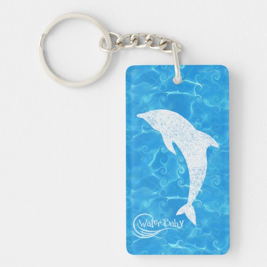 Water Baby Dolphin Wave Sleutelhanger (Voorkant)