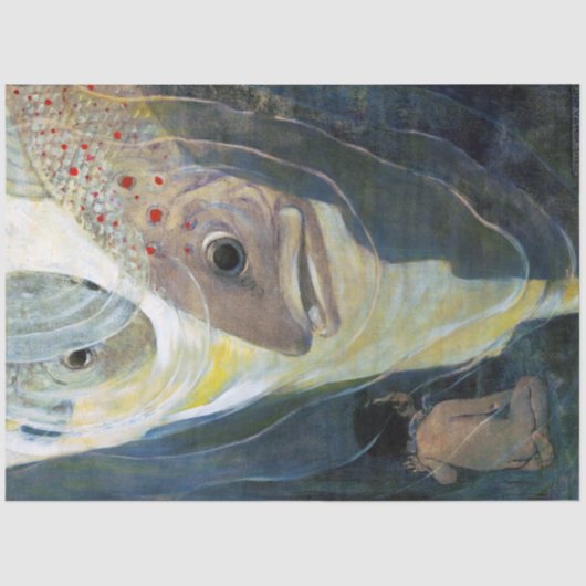 Water, Baby en vis, Jessie Willcox Smith Tissuepapier (Voorkant)