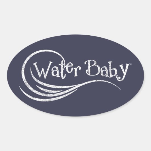 Water Baby  ovale Sticker (Voorkant)