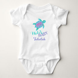 Water baby roze aqua schildpad kunst t-shirt