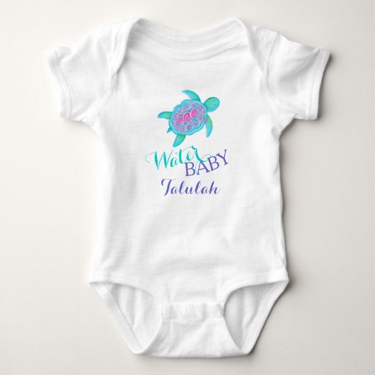 Water baby roze aqua schildpad kunst t-shirt (Voorkant)