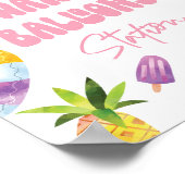 Water ballon station meisje verjaardag teken poster (Hoek)