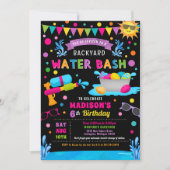 Water Bash Meisje Zomer Verjaardagsfeestje Kaart (Voorkant)