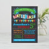 Water Bash Verjaardag Zomer Party Primaire Kleuren Kaart (Staand voorkant)