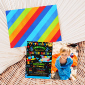 Water Bash Zomer Jongen Verjaardagsfeestfoto Kaart