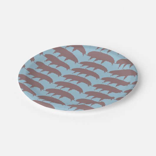 Water Beer Tardigrade Silhouette Cute Creature Papieren Bordje (Gekanteld)