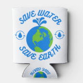 Water Besparen Aarde Redden Blikjeskoeler (Achterkant)