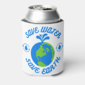 Water Besparen Aarde Redden Blikjeskoeler (Blikje Achterkant)