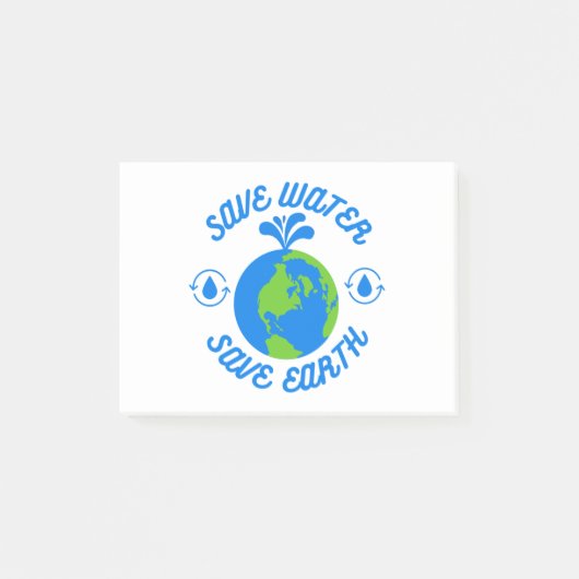 Water Besparen Aarde Redden Post-it® Notes (Voorkant)