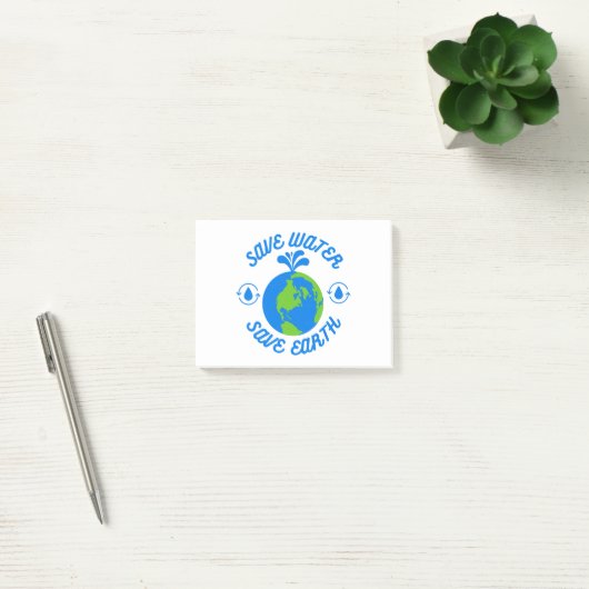 Water Besparen Aarde Redden Post-it® Notes (Kantoor)