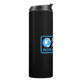Water Besparen Aarde Redden Wereldwaterdag Thermosbeker (Gedraaid links)