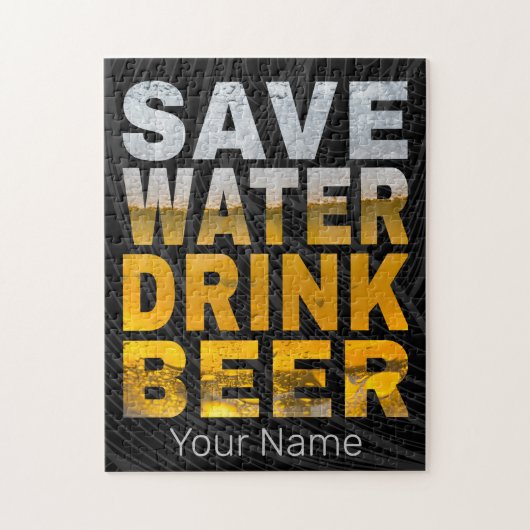 Water Besparen Bier Drinken Motto Voor Verjaardags Legpuzzel (Verticaal)