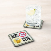 Water besparen - Bier drinken Onderzetter (Rechterzijde)