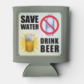Water besparen - Drink bier Blikjeskoeler (Voorkant)