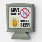 Water besparen - Drink bier Blikjeskoeler (Achterkant)