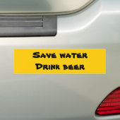 Water besparen - Drink bier Bumpersticker (Op auto)