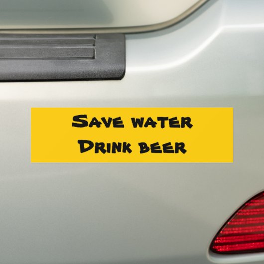 Water besparen - Drink bier Bumpersticker (Op auto)