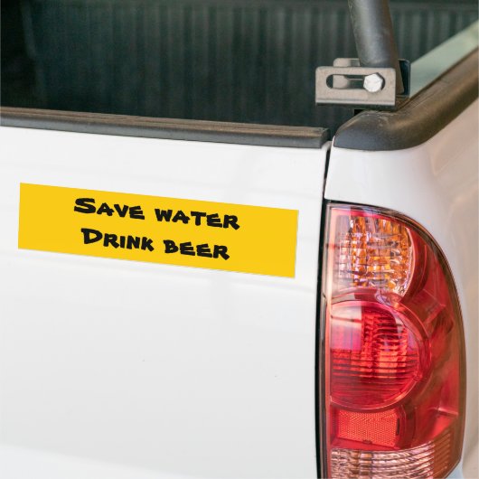 Water besparen - Drink bier Bumpersticker (Op Truck)