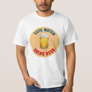 Water besparen - Drink bier T-shirt