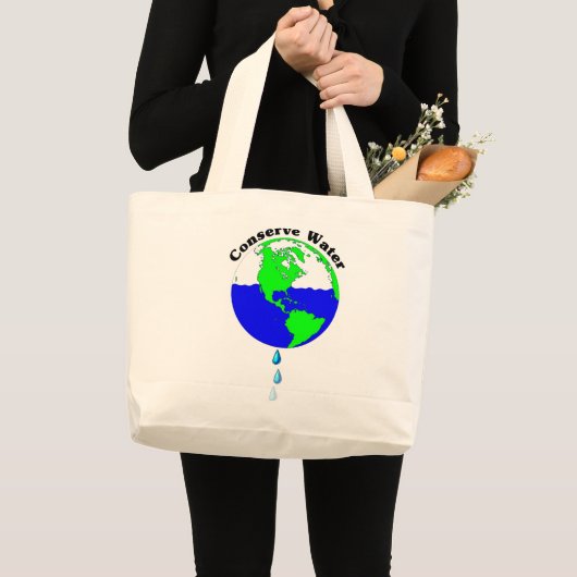 Water besparen grote tote bag (Voorkant (product))