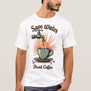 Water Besparen Koffie Drinken T-shirt