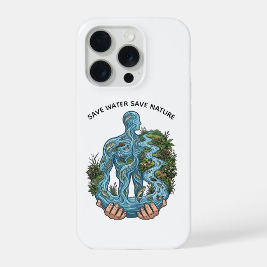 Water Besparen Natuur Behouden Milieubewust Milieu iPhone Hoesje (Achterkant)