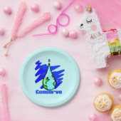 Water besparen papieren bordje (Feest)