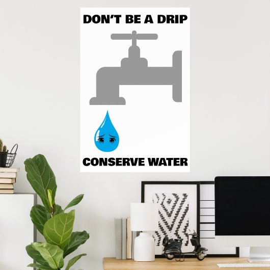 Water besparen poster (Thuiskantoor)