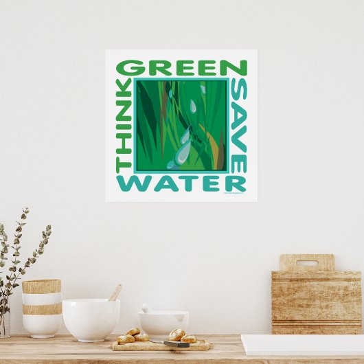 Water besparen poster (Keuken)
