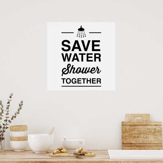 Water besparen poster (Keuken)