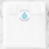 Water besparen ronde sticker (Tas)