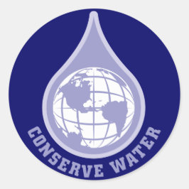 Water besparen ronde sticker