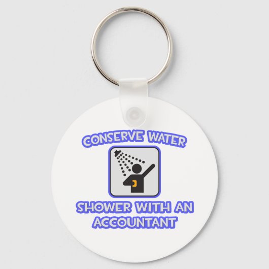 Water besparen ... Shower met accountant Sleutelhanger (Voorkant)