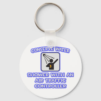 Water besparen ... Shower met luchtverkeersleider Sleutelhanger