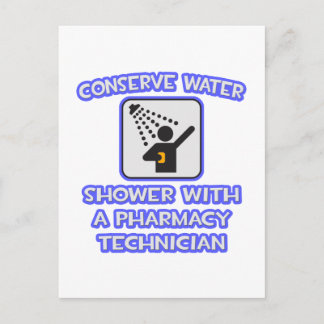 Water besparen ... Shower met Pharmacy Tech Briefkaart