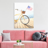 Water | Bicycle By the Lake Canvas Afdruk (Insitu (Woonkamer))
