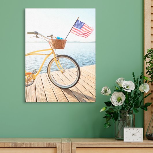 Water | Bicycle By the Lake Canvas Afdruk