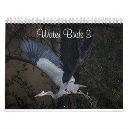 Water Birds 3 Twee pagina's MediumCalendar, Wit Kalender