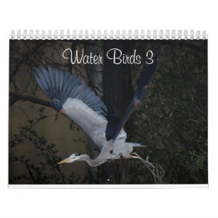 Water Birds 3 Twee pagina's MediumCalendar, Wit Kalender