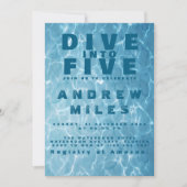 Water Birthday Splash Pool Summer Celebrate Kaart (Voorkant)