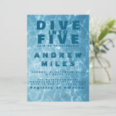 Water Birthday Splash Pool Summer Celebrate Kaart (Staand voorkant)