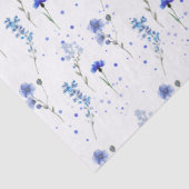 Water Blau Wilde Bloem Bruiloft Tissuepapier (Detail)