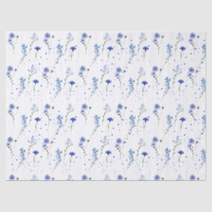 Water Blau Wilde Bloem Bruiloft  Tissuepapier